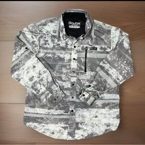 Pelagic Men's Eclipse Pro Series Grey Camo Guide Shirt Size M Long Sleeve NWOT